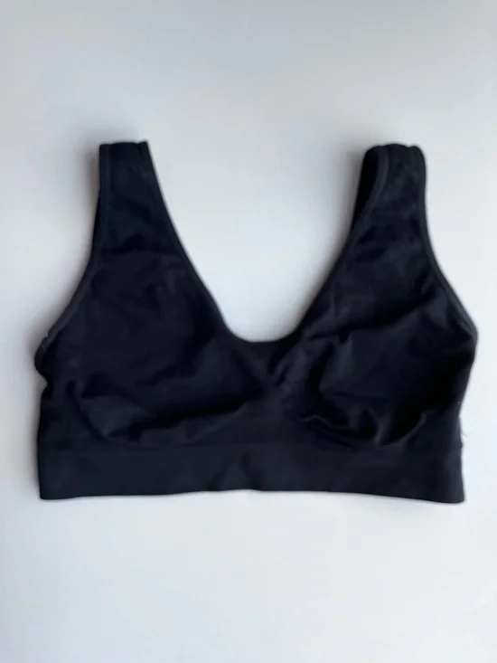 Seamless Comfortable Wide Strap No Underwire Black Bra Size XL - Picture 8 of 10